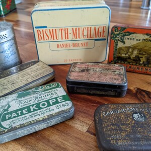 Vintage French tin boxes