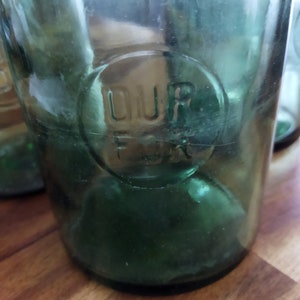 Vintage Einmachgläser aus grünem Glas von Durfor