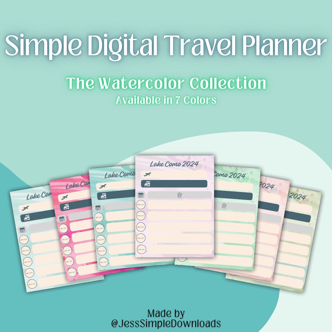 Editable Digital Travel Planner Template | Trip Itinerary Planner ...