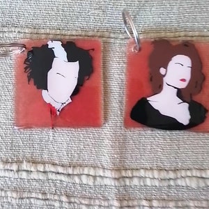 Tim Burtons Sweeney Todd und Mrs.Lovett Schlüsselanhänger mit UV-Harz-Finish