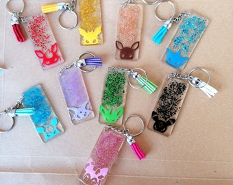 Eeveelution keychain finished in UV resin
