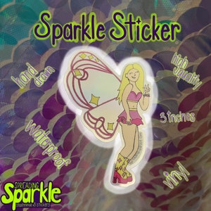 Blonde babe rave fairy holographic sticker perfect for ravers edm shows trading and music festivals