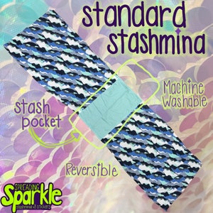 blue camo and soft gray festival rave pashmina with stash pocket stashmina scarf shawl perfect for edm dopamine dressing
