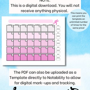 Runner's Monthly Calendar | Printable Running Planner | Printable ...
