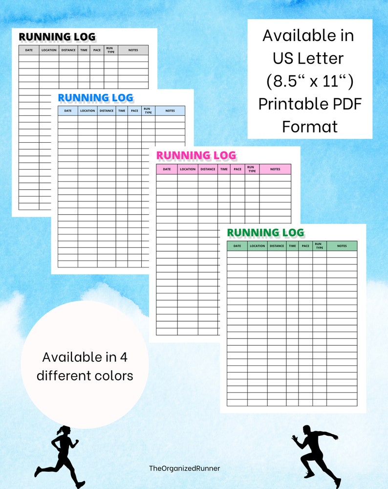 Runner's Log Printable Running Log Printable Running Workout Tracker