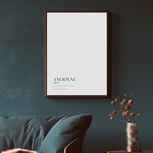 Definition Printable | Anodyne Two Fonds Definition Print | Definition Digital Download | Printable Wall Art | Printable Word Definition PDF