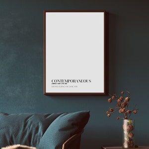 Definition Printable | Contemporaneous Definition Print | Definition Digital Download | Printable Wall Art | Printable Word Definition PDF
