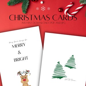 Card Christmas Printable | Christmas Card Set Printable | Digital Christmas Card | Merry and Bright Greeting Card | Winter Greeting Card