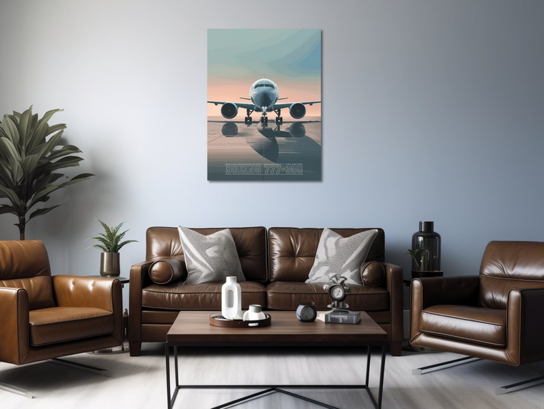 Boeing 777300 Poster Aviation Wall Decor Aviation Art Boeing Poster