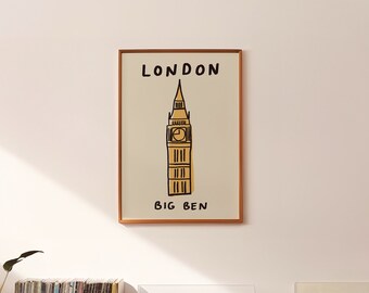 London UNFRAMED Print | London Prints London Poster Big Ben Wall Art Travel Poster Big Ben Prints London Art Living Room Decor City Posters
