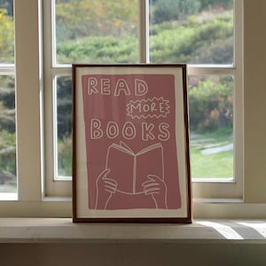 Leer más libros Impresión SIN MARCO / Póster de libros Póster de arte de libros Impresiones de biblioteca Decoración de sala de estar Impresiones de lectura Pósteres de oficina Amante de los libros