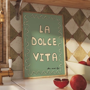 La Dolce Vita UNFRAMED Print | Aesthetic Poster Colourful Wall Decor Italian Poster Trendy Decor Chic Wall Art Pastel Decor Uplifting Art
