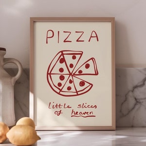Impresión de pizza sin marco / Arte de pared de cocina Decoración de cocina Impresiones de cocina Pósteres de pizza Regalos para amantes de la pizza Arte de pizza Impresiones de comida Pósteres de comida