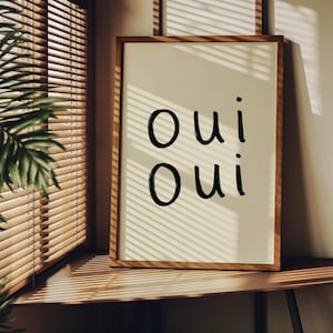 Oui Oui UNFRAMED Print | French Print Handwritten Print Bathroom Posters Bathroom Decor Bathroom Art Colourful Wall Art Funny Toilet Prints image 4