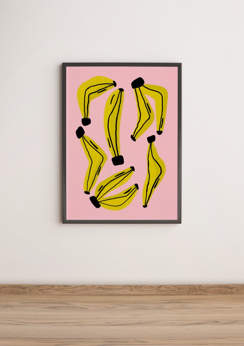 Banana Art Print Banana Poster Fruit Poster Prints Kitchen Prints Kitchen Decor Colourful Print Fruit Decor Banana Decor Kitchen Prints image 6