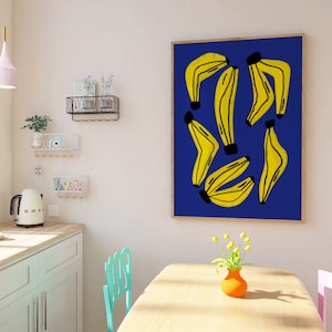 Banana Art Print Banana Poster Fruit Poster Prints Kitchen Prints Kitchen Decor Colourful Print Fruit Decor Banana Decor Kitchen Prints image 2