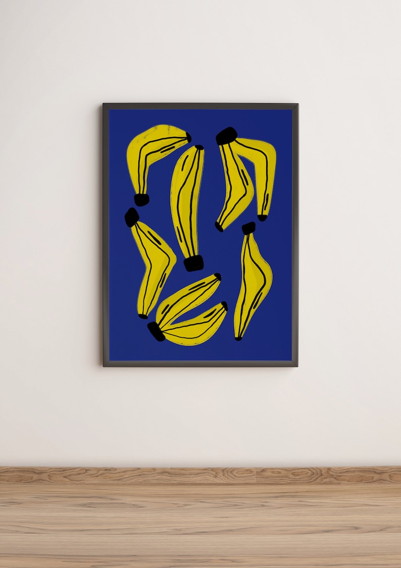 Banana Art Print Banana Poster Fruit Poster Prints Kitchen Prints Kitchen Decor Colourful Print Fruit Decor Banana Decor Kitchen Prints image 5