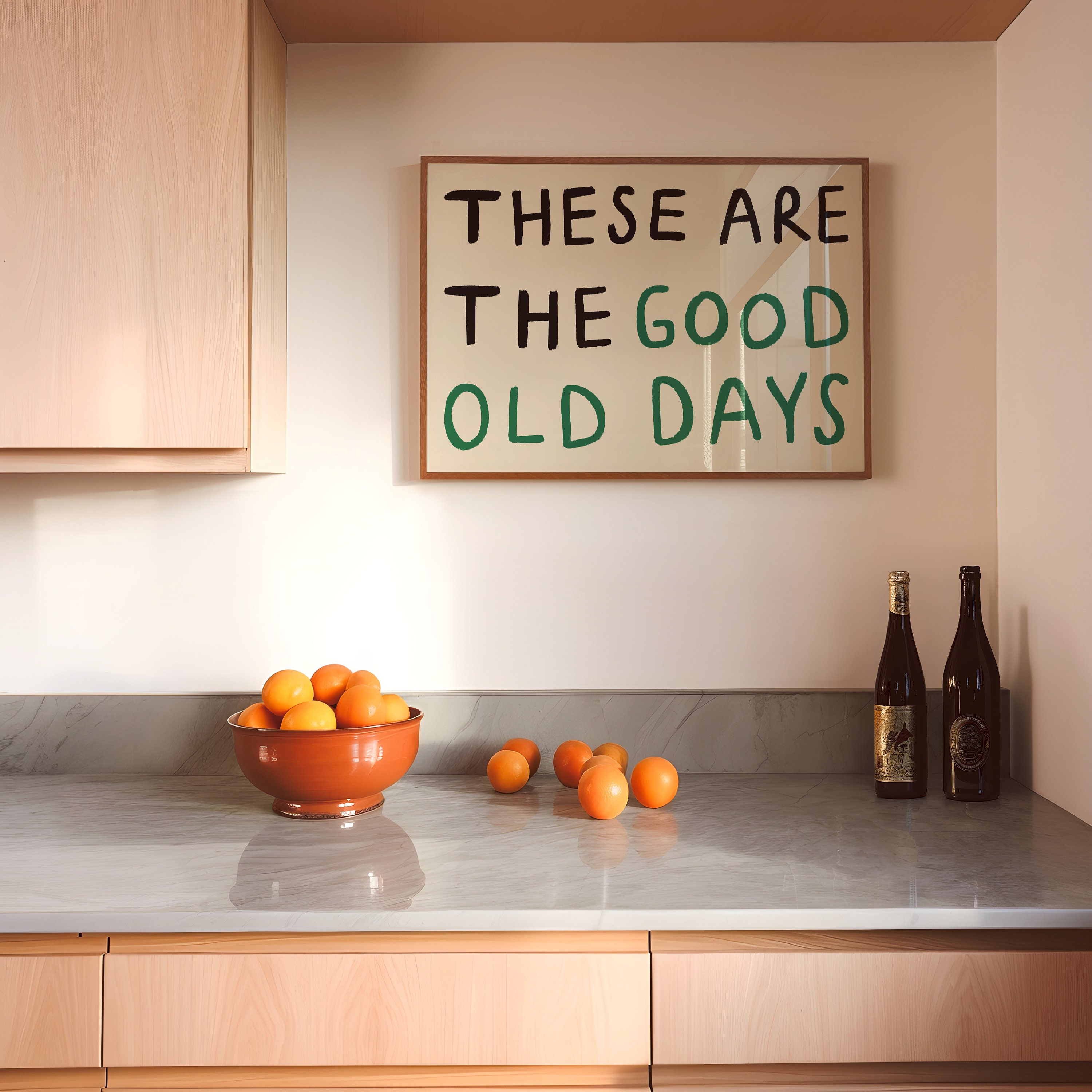 These Are the Good Old Days UNFRAMED Print | Feel-Good Art Living Room Prints Decor Positive Prints Minimal Poster Quotes Landscape Wall Art