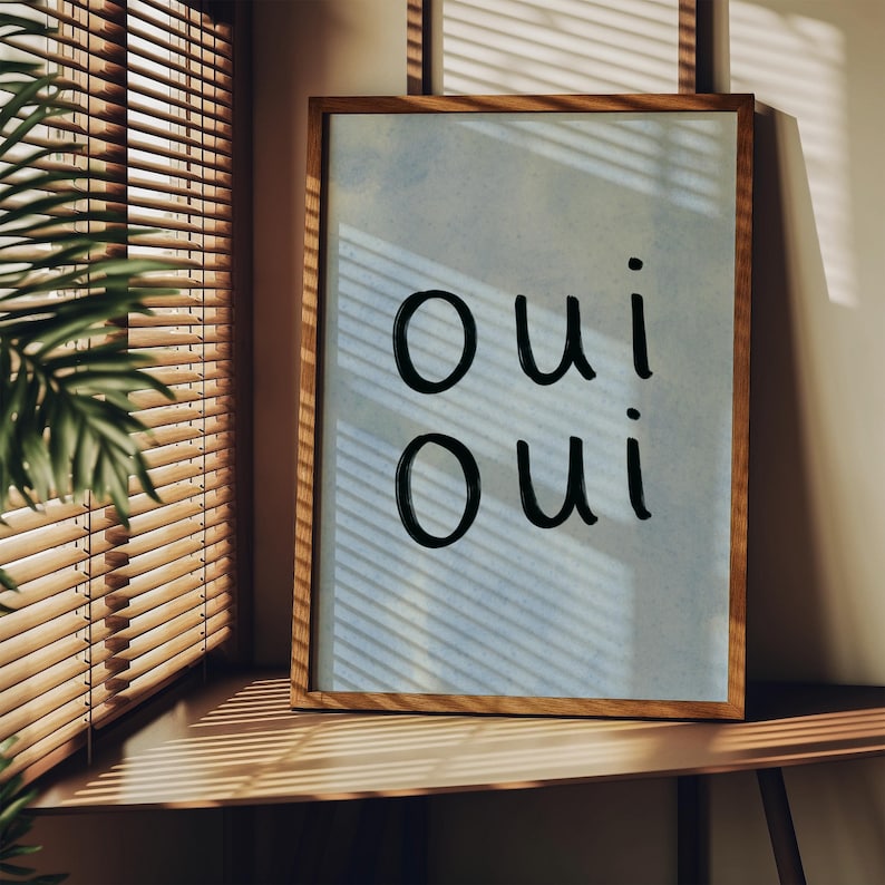 Oui Oui UNFRAMED Print | French Print Handwritten Print Bathroom Posters Bathroom Decor Bathroom Art Colourful Wall Art Funny Toilet Prints image 3