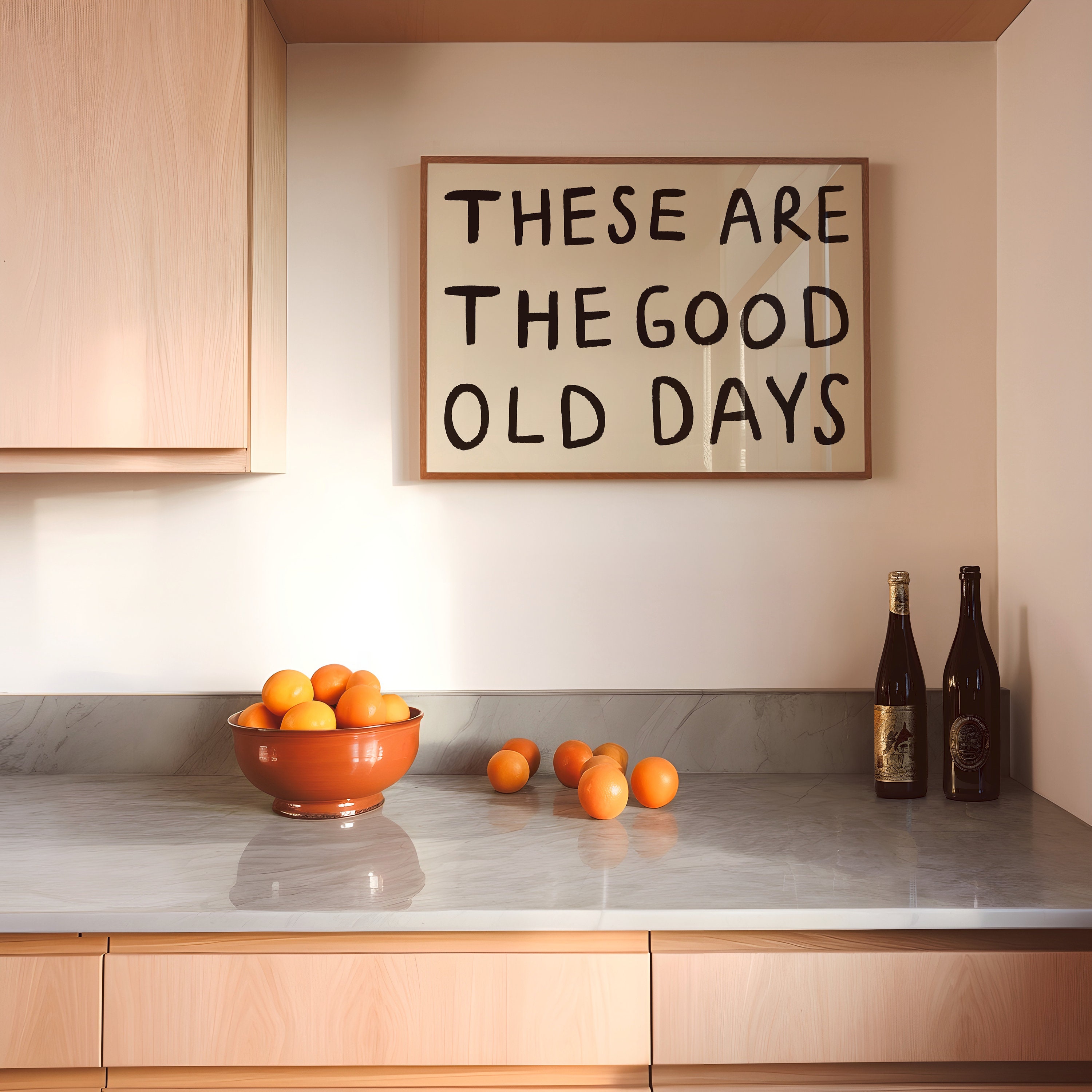 These Are the Good Old Days UNFRAMED Print | Feel-Good Art Living Room Prints Decor Positive Prints Minimal Poster Quotes Landscape Wall Art