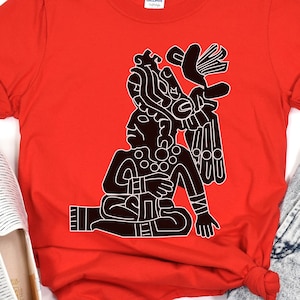 Mictecacihuatl Ancient Aztec design T-Shirt, Hieroglyph of Aztec goddess shirt