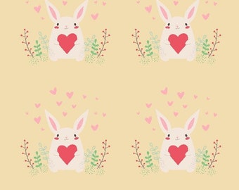 Digital Rabbit Pattern, Rabbit Wallpaper, Kids Bedroom, PNG