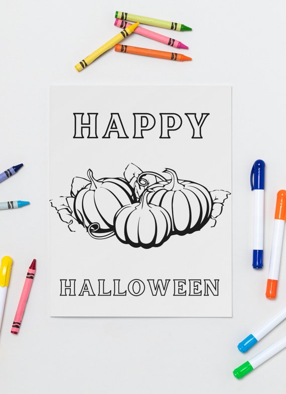Halloween Coloring Page Etsy