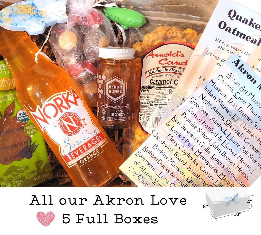 5 Full Akron Ohio Wedding Gift Bag, Out of Town Guest Gift