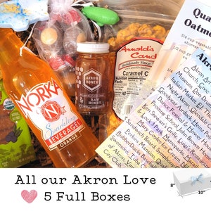 5 Full Akron Ohio Wedding Welcome Gift Bag, Out of Town Guest Gift, Akron Ohio Made Wedding Favors, Wedding Welcome Box, Buckeyes, Snack Bag