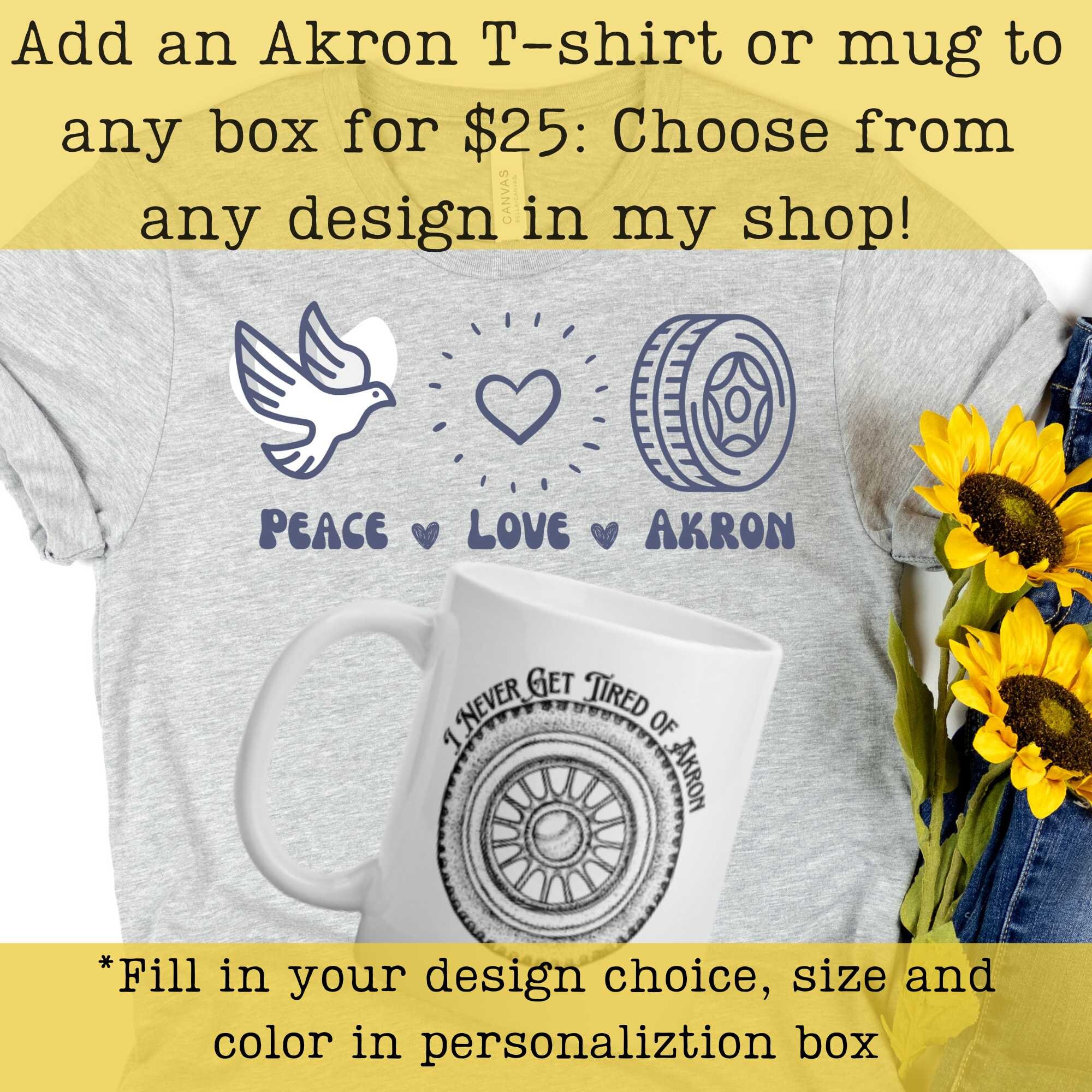 Akron Ohio Gift Box, Akron Gift Basket, Akron Made Products, Akron