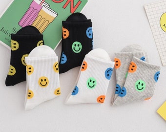 kids smiley face ankle socks  pack of 5