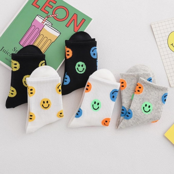 kids smiley face ankle socks  pack of 5