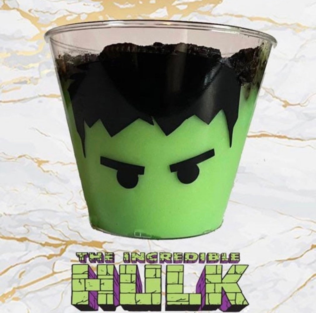 Hulk Pudding Cups / Birthday Party Cups / Party Favors / Etsy