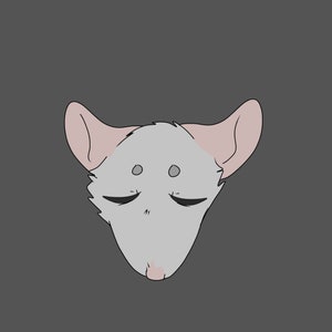 Ratte Aufkleber schlafend grau