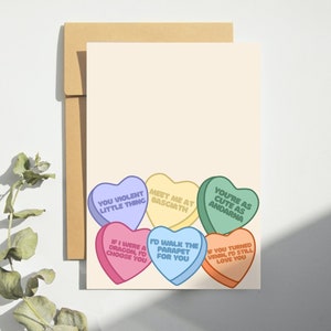 Vierter Flügel Candy Hearts Valentine, Valentinstagskarte für Buchliebhaber, Buchwurm Merch, Xaden-Grußkarte
