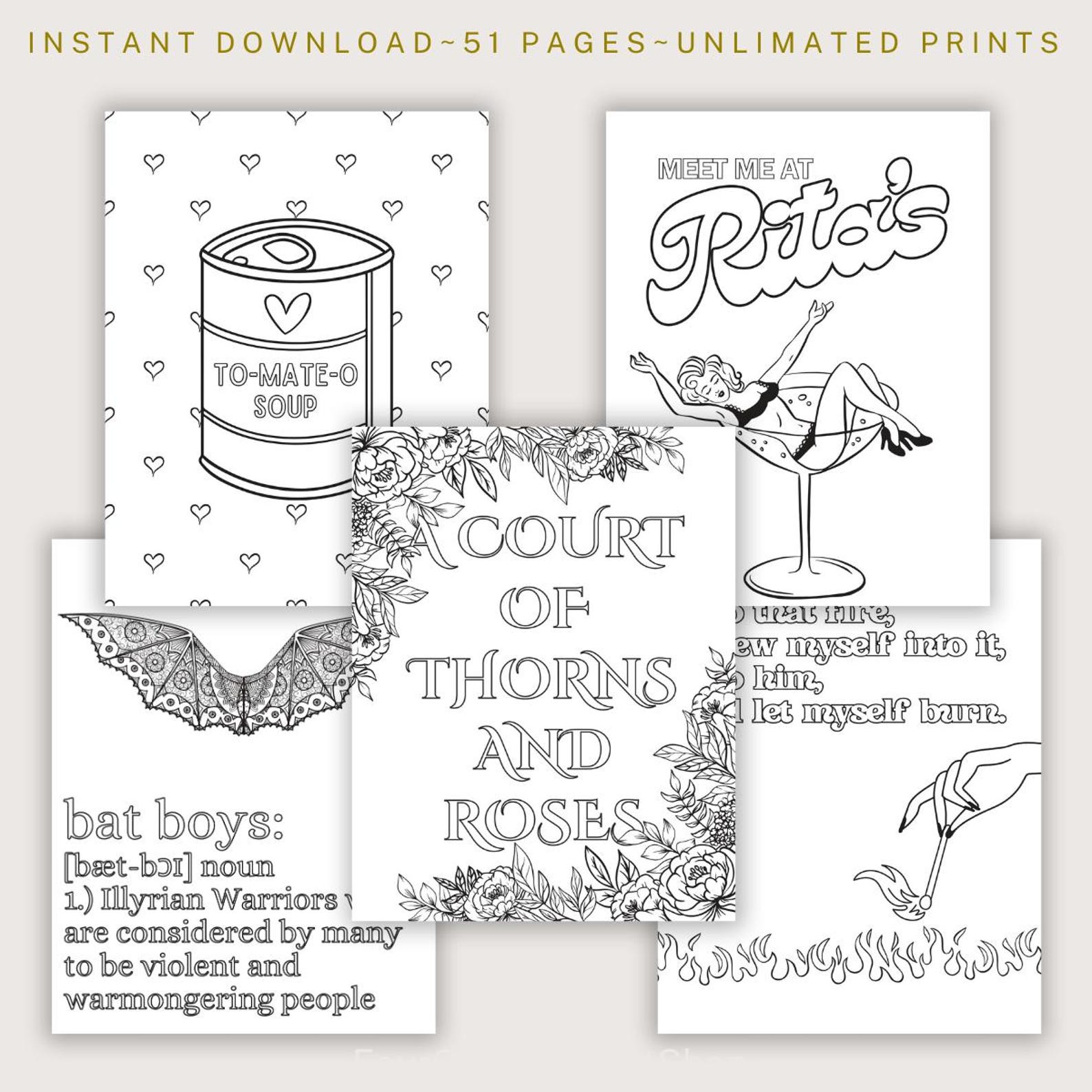 ACOTAR Coloring Book Printable - Il 1588xN.6444093323 9w96 