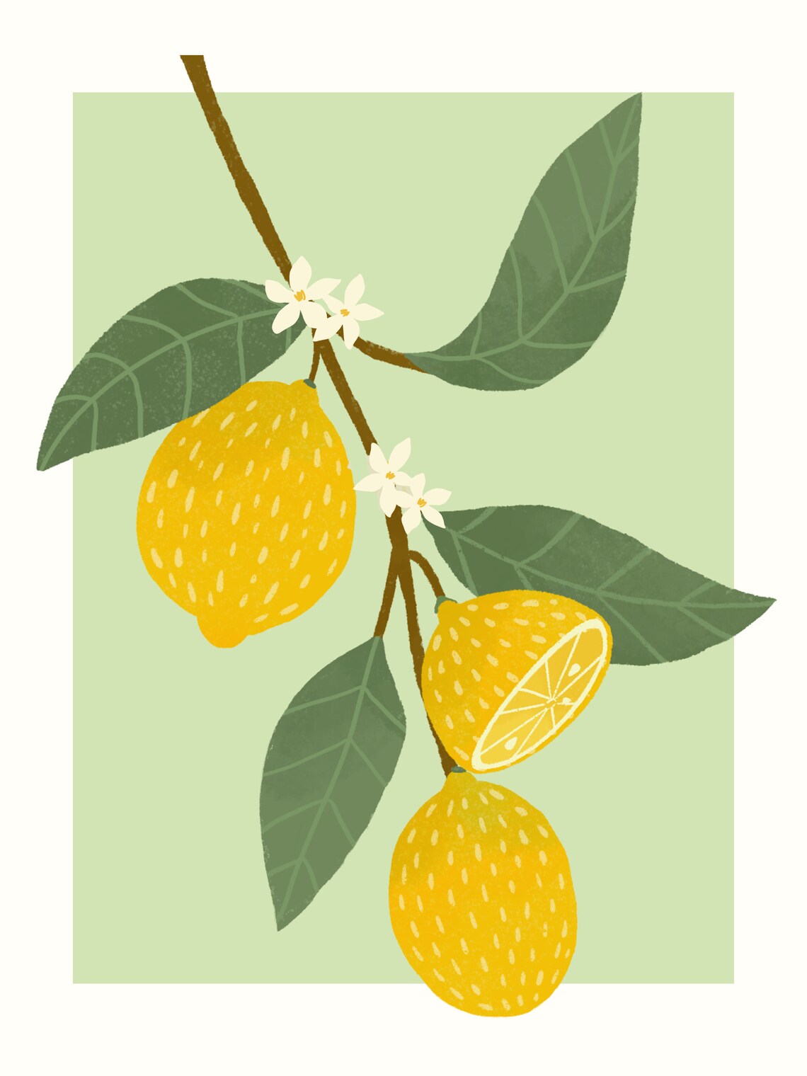 Lemon Wall Art Fruit Print Printable Modern Art for Kitchen - Etsy