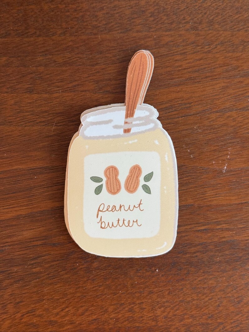 Eanut Sticker Hand Drawn Peanut Butter Sticker Waterproof Foodie Decal Gift for ...