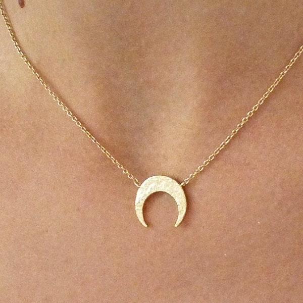 Half Moon Necklace Etsy
