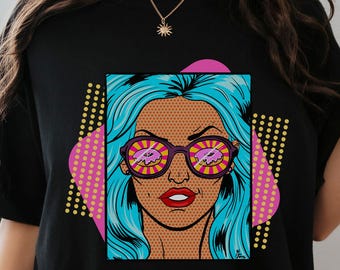 Funny vintage shirt, Donut Shirt, Cheap Graphic Tees, Funny Pop Art, Comic Book Art, Gift for Best Friend Female, Retro Shirt, Gift for Her