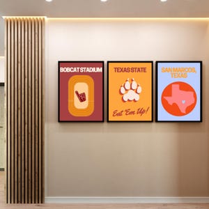 Texas State University, Preppy Texas State Digital Prints, College Prints, Preppy Prints, Preppy Decor Wall Art, Texas State Decor