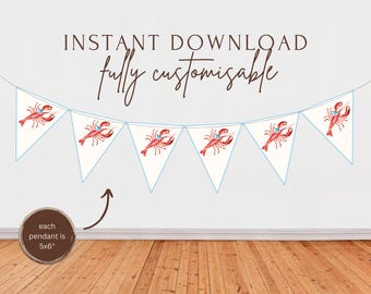 Pinch Me I'm One Birthday Banner | Crawfish Birthday Party Banner | Crawfish Boil Banner | Ofishally One Birthday Theme | (Digital Download)