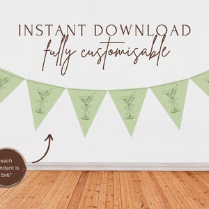 Martini Themed Birthday banner | A tini bit older | Coquette birthday garland | digital birthday banner | editable a tini bit older garland