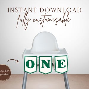 Green High Chair Banner | Mastered First Year | Let&#39;s Par-Tee | Hole in One | Golf Masters First Birthday Party | Masters Themed Birthday