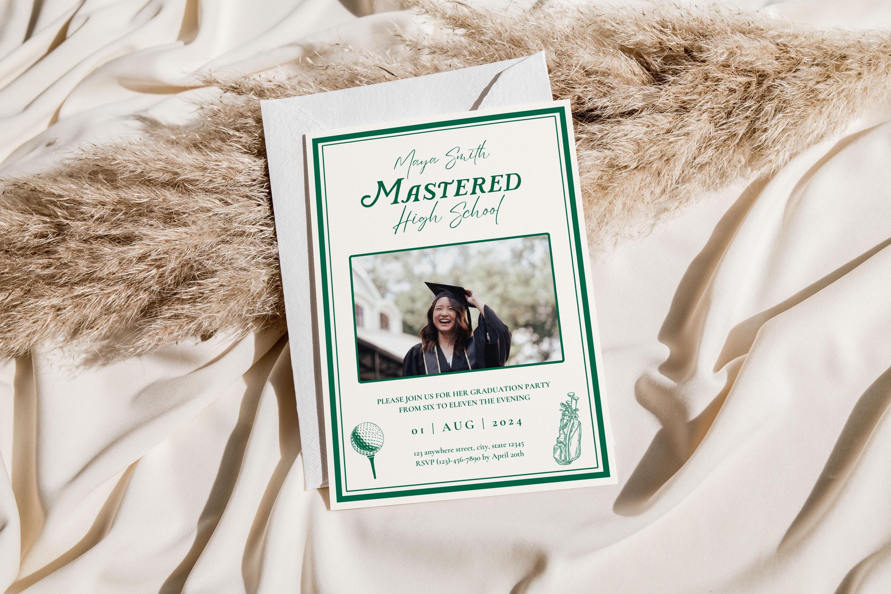 grad party card maker Editable Graduation Party Invitation Template, Grad Party