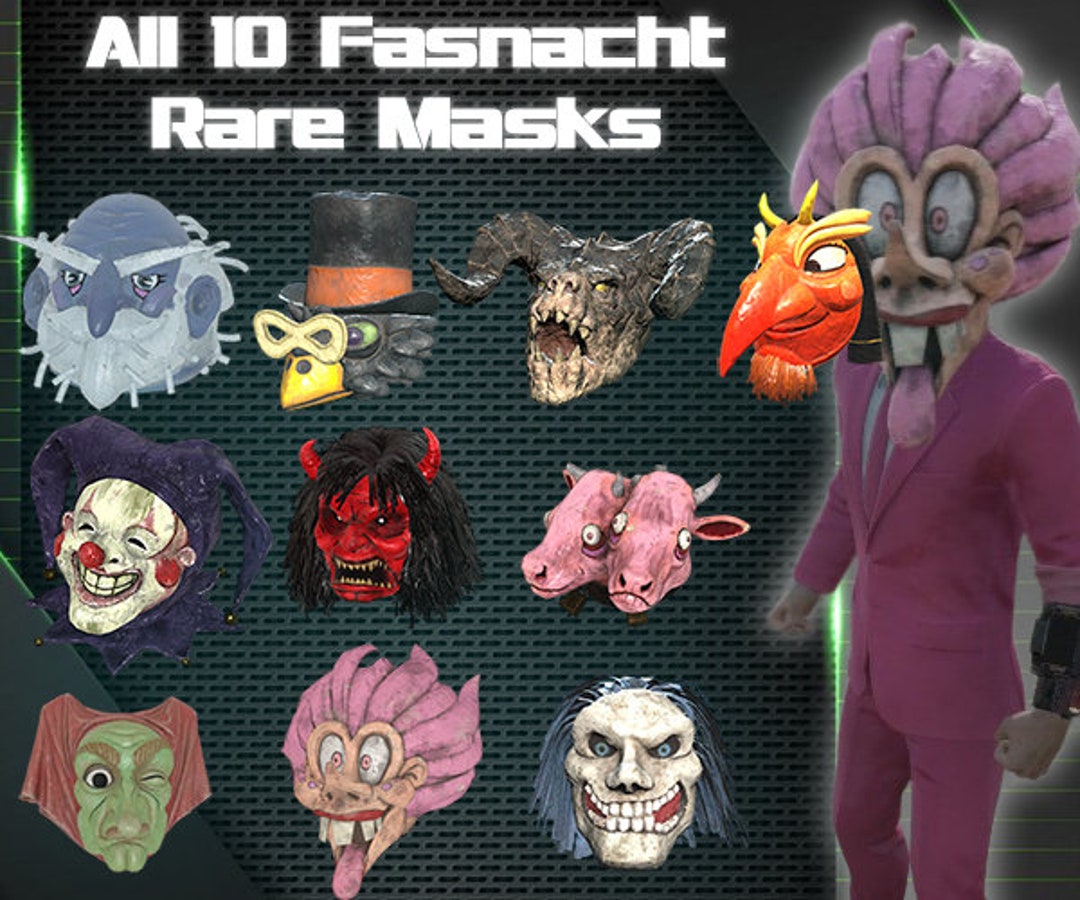 Fallout 76 PC All 10 Rare Fasnacht Masks Etsy
