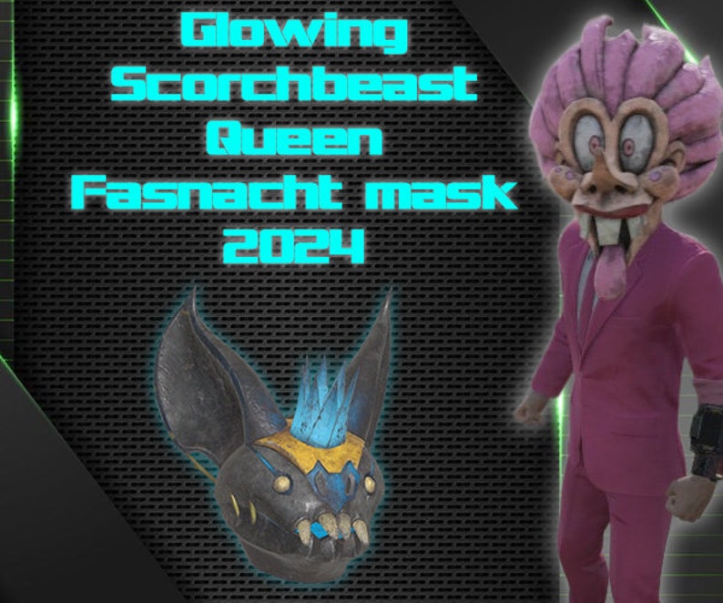 Fallout 76 PC Glowing Scorchbeast Queen Fasnacht Mask 2024 epic Rare Etsy