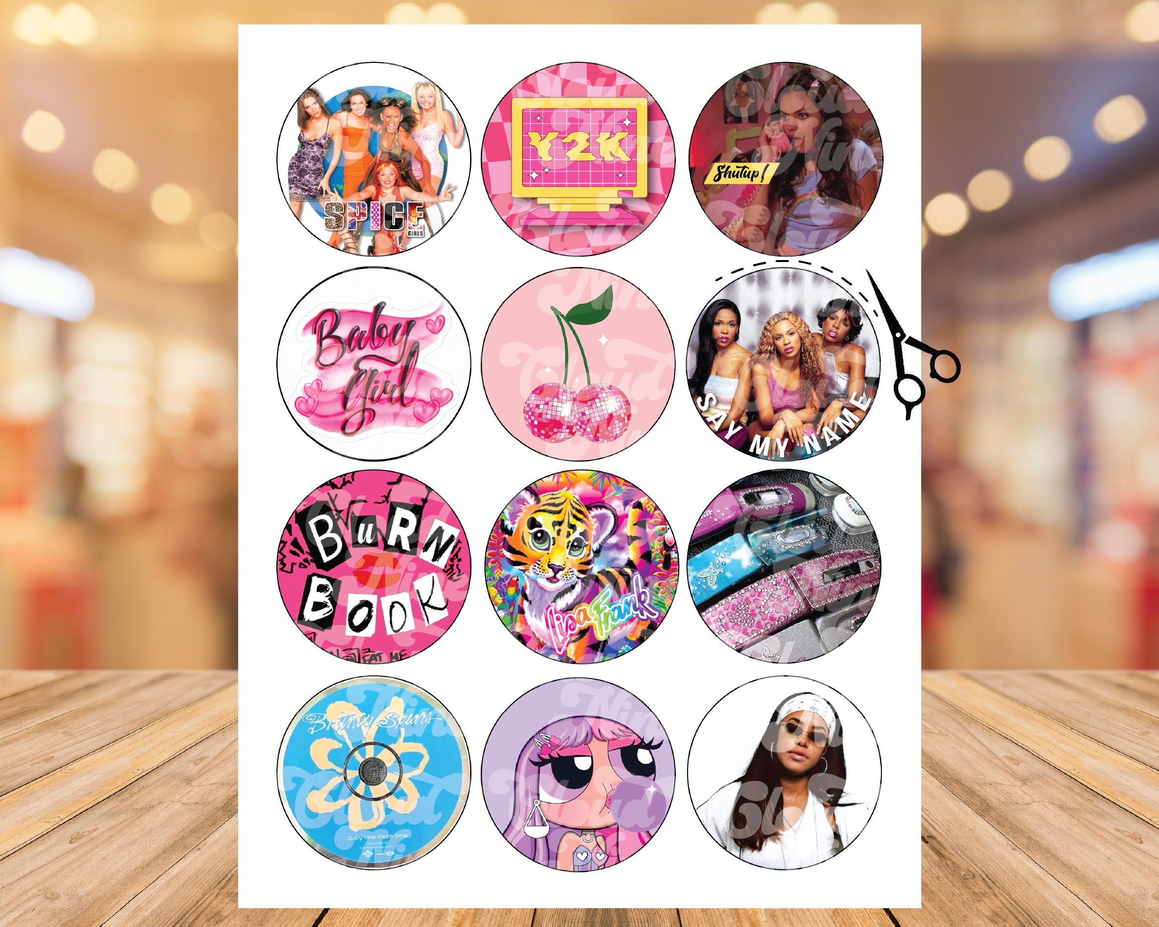 Y2K Cupcake Toppers Instant Download set of 12 Back to Y2K Party Party ...