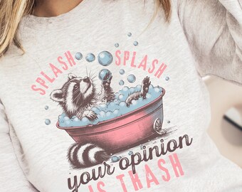 Felpa retrò con procione, divertente maglione con grafica meme