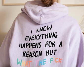 Sarcastische hoodie met What The F*ck Back-print, trendy sweater